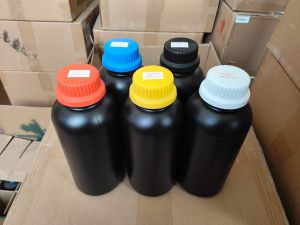HCM- Hàng có sẵn - Mực in UV EPSON -UV ink tương thích trên mọi chất liệu chai 1L cho Epson DX5 DX7 I3200-U1 TX800 XP600 1390.
