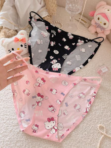 Hello Kt! Japanese Style Ice Silk Cartoon Hello Kitty Sweet Thin Belt Pure Desire Underwear Thin Seamless Cool Briefs