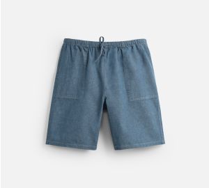 Quần Short Denim Xanh Cạp Chun Thời Trang Nam Dáng Rộng Đa Năng Thường Ngày Quần Jeans Cotton Mùa Hè Quần Jeans Cạp Vừa