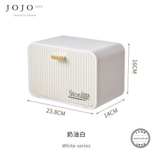 JOJOs L PD White Wall-Mounted Plastic Storage Box with Lid Bathroom Organizer No Drilling Required Cover for Storage