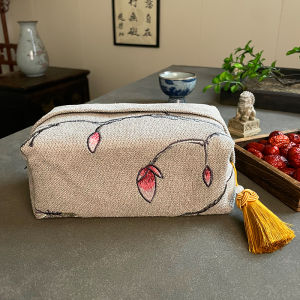 Luxurious Embroidered Chinese Style Fabric Tissue Box for Living Room Bedroom Car Ornamental Paper Towel Holder Home Decor