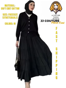 JJ COUTURE WOMEN KNIT FRONT FULL BUTTON UP CARDIGAN BLOUSE FREESIZE