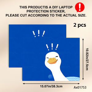 2pcs Cute Cartoon Duck Laptop Self-adhesive Sticker for MacBook Air Hard Shockproof High Quality PC Laptop Skin Protective Cover