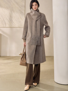 Roey s house | Warm Removable Collar Coat with Horn Buttons
