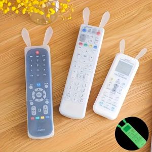 Transparent Remote Control Covers for TV Air Conditioner Rabbit Ears Noctilucent Soft Silicone Remote Control Protective Covers