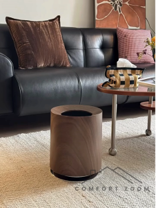 12L Wood Grain Plastic Trash Can / Garbage Bin / Kitchen Rubbish Container