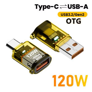 120W Type C to USB 3.2 OTG Adapter USB Female to Type C Male Fast Charging Power Jack Connector for PC Tablet Xiaomi Huawei