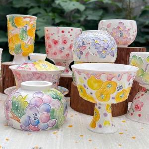 Jingdezhen High Temperature Hand-Painted Raku Ceramic Cup Footed Milk Coffee Tea Cup Underglaze Coloring Porcelain Cup