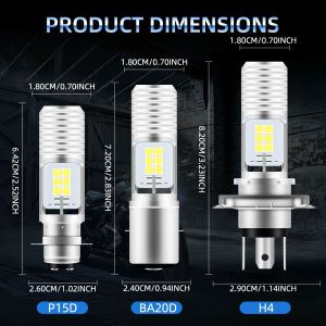 KEVANLY | 1PCS H4 P15D BA20D H6 Motorcycle Headlight Bulbs 12SMD 3030 Super Bright White Yellow High Low Beam Fog Light Play and Plug