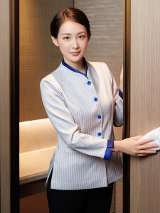 High-End Cleaning Uniform Set for Women Short Sleeve Household Property Management Workwear Hotel Housekeeping Outfit