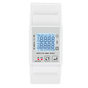 Tuya một pha Din Rail Đồng hồ đo năng lượng nguồn màn hình kWh wattmeter Vôn kế Ampe kế 230V 50/60Hz tac2121c