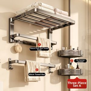 LANGBA | Retractable No-drill Towel Rack