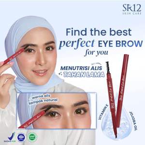 Pensil Alis SR12 Eyebrow Dark Brown Natural Pensil Alis Kuas BPOM