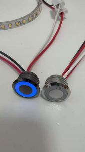 12V Metal Touch Dimmer Switch with Blue Indicator&Memory Function for Bedside Ambiance LightDisplay Cabinet Lighting Controller