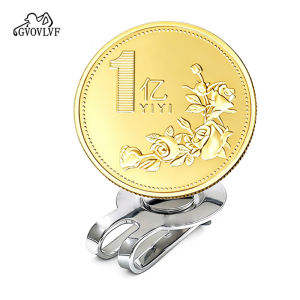 Golf Metal Cap Clip Ball Marker Gold Coin+Magnetic Clip Position Marker Golf Accessories Golf Player Gift