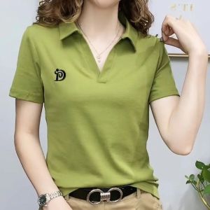 Womens Short Sleeved New Fashionable Casual T-shirt Loose and Versatile Shirt Stylish and Simple Trendy Top