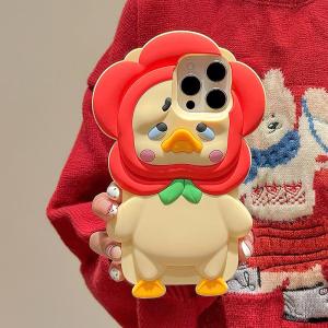 🥰💕COD + FreeShipping🥰💕เคสโทรศัพท์รูปเป็ดดอกไม้ซิลิโคน3มิติน่ารักพร้อมส่งเหมาะสำหรับ IPhone 12 13 14 Pro Phone 14 15Promax ใหม่11 12ซิลิโคนลายการ์ตูน12pro 13เคสอ่อน