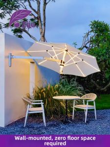 ZIYE | Wall-mounted Half Coverage Expandable Outdoor Umbrella with Light
