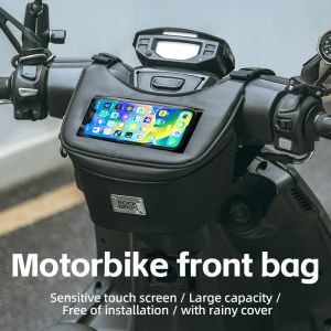 【มาถึงภายใน 3 วัน】ROCKBROS Motorcycle Handlebar Bag 6.2 Inch Touch Screen 2L Large Capacity Belt Bag for Men Women 3D EVA Quick Release Cellphone Bag with Waterproof Rain Cover