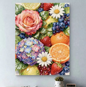 Jigsaw Puzzle 500/1000/1200/2000PCS Fruits Flowers Still Life Artwork Stress Relief Puzzle Wall Art Decor Gift