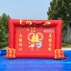 ประตูลมฉลองแต่งงาน 3 เมตร 4 เมตร 5 เมตร กำแพงพื้นหลัง ประตูรูปเรขาคณิตสีรุ้ง งานแต่งงาน งานปาร์ตี้ งานวันเกิด งานวันหยุด