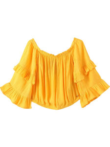 Áo Sơ Mi Ren Tay Dài Rộng Rãi Ngọt Ngào Thời Trang Mùa Thu NoNoEStation Xếp Ly Một Bên Vai