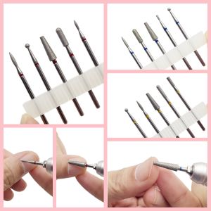 Bộ 5 Mũi Khoan Móng Tay Bằng Kim Cương/silicon Dùng Để Mài Đánh Bóng Loại Bỏ Lớp Sơn Móng Tay Làm Bằng Thép Không Gỉ Phụ Kiện Làm Móng Nghệ Thuật