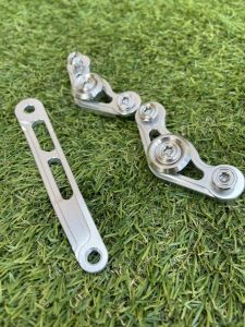 มิเนียมยึดท่อปรับระดับ + น็อต KR Victor ขายึดท่อ ขายึดปลายท่อ พักเท้าหลัง ขาจับท่อ หูจับท่อ ตัวยึดท่อ หูยึดท่อ