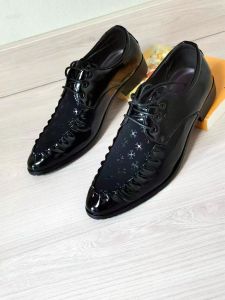 Giày Da Nam Màu Đen Giày Công Sở Đế Bằng Mũi Nhọn Thường Ngày Giày Cao Gót Giày Cưới Bóng Mờ Giày Công Sở Cho Thanh Thiếu Niên