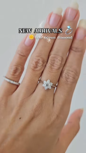 NEW IN! แหวนเพชรแท้ Lab Grown Diamond ผู้หญิง เพชรชู 0.32 กะรัต ดอกพิกุล #R000484  /  (SZ.51)