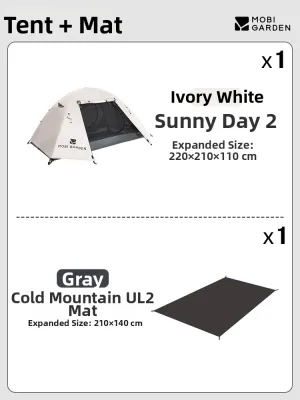 Mobi Garden | Rainproof Reinforced Windproof Black Coating Sun Protection Portable Folding Tent