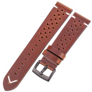 Handmade Cowhide Breathable Watch Band Quick Release 18 20 22 24mm Leather Strap for Samsung Smart Watch Men Women Accessories