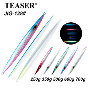 TEASER J128 250G-700G Sea Fishing Fast-Sinking Metal Plate Bait Luminous Boat Fishing Slow-Jig Metal Plate Lure