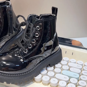 Future seeds PU Leather Martin Boots for Kids boys zip ankle Boots for kids size 20-31