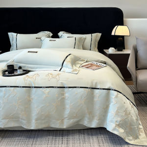 Summer New Double-Sided Ice Silk Bedding Four-Piece Set Luxury Silk Smooth Tianli Breathable Cooling Sensation Bed Sheet Cover