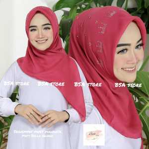 HIJAB SEGI EMPAT PAYET MAHKOTA  / HIJAB BELLA PAYET PRESS TERBARU / HIJAB SEGI EMPAT PAYET