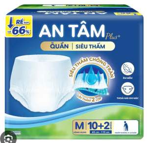 60 Miếng Bỉm quần người già cao cấp An Tâm size M-XL từ 30-85kg mềm mại thấm hút tốt