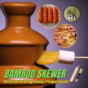 Bel BBQ Bamboo Skewer / Satay Sticks wooden stick - 2 sizes: 10 " and 16"
