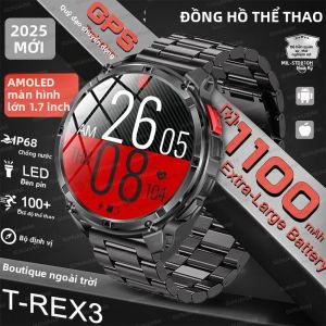 Đồng Hồ Thông Minh Cấp Quân Sự Với Pin 1100mAh GPS Theo Dõi Thể Dục Gọi HD Chống Nước IP68 Theo Dõi Chuyển Động Khi Bơi La Bàn Dành Cho Android & iOS