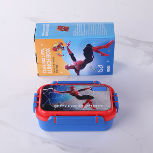 Thermal Childrens Lunch Box Marvel Spider-Man Captain 304 Stainless Steel Bento Box Boys Girls Meal Plate Rectangular Shape