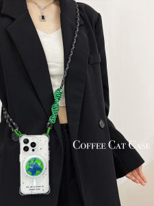 Original Magnetic Earth Bracket Crossbody Adjustable Lanyard for Apple 15promax Phone Case MagSafe Wireless Charger 14pro Wrist Can Carry Satchel Female Drop-Resistant Iphone13