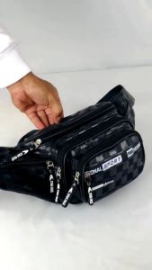 TAS SELEMPANG PRIA WANITA STARFACE KULIT PU 7 RUANG WAIST BAG TAS PINGGANG