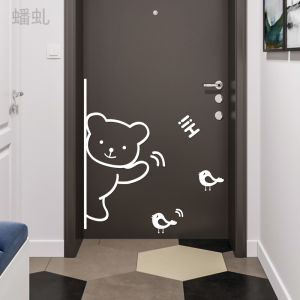 3D Acrylic Wall Stickers Cartoon Bear Childrens Room Bedroom Dormitory Window Glass Decorations Stick-on Wall Artwork
