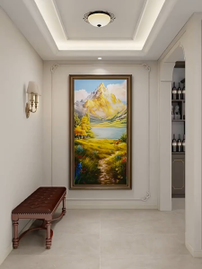 Entrance Hall Mural Living Room Decorative Wooden Frame Entrance Mural Wall Aesthetic Art Painting