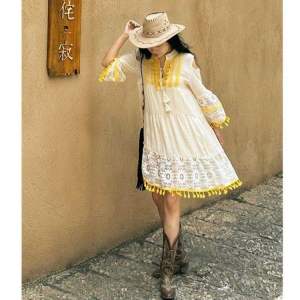 Roxena ethnic boho mini dress wanita Three M 1803 model terbaru cantik menawan dan elegan
