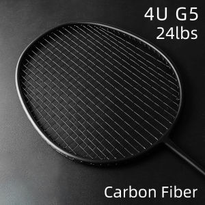 Badminton Racket Carbon Firber 4U G5 24lbs  Aluminum Alloy Frame Training Single Sports Outdoor Competitions Light and Durable