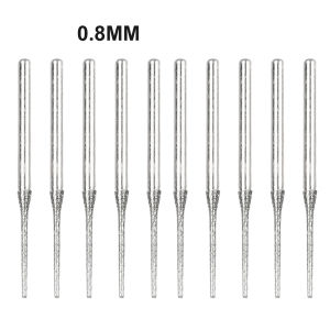 10PCS 0 8mm Drill Bits for Glass Jade Amber with 2 35mm Shank Suitable for Engraving and Drilling Multiple Materials