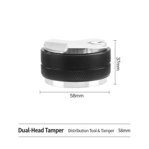 MHW-3BOMBER | OANKR Coffee Distributor And Espresso Tamper 51mm 53mm 58mm Dual Head Leveler Compatible with Breville Bottomless Portafilter