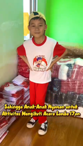 Setelan Pakaian Anak Ceria Motif Kemerdekaan 17 Agustus Usia 2-11 Tahun