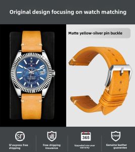 Maikes | Leather Mens Quick-release Watch Strap